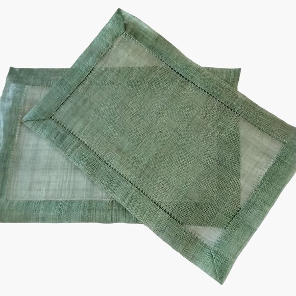 Raffia Straw Placemats Rustic Autumn Fall Yellow Green Beige Orange 18x12 Lot 7 - Picture 3 of 7